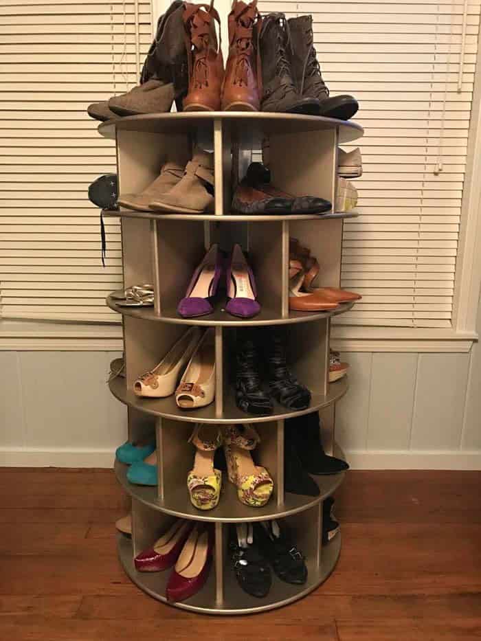 Lazy Susan Shoe Display Tower