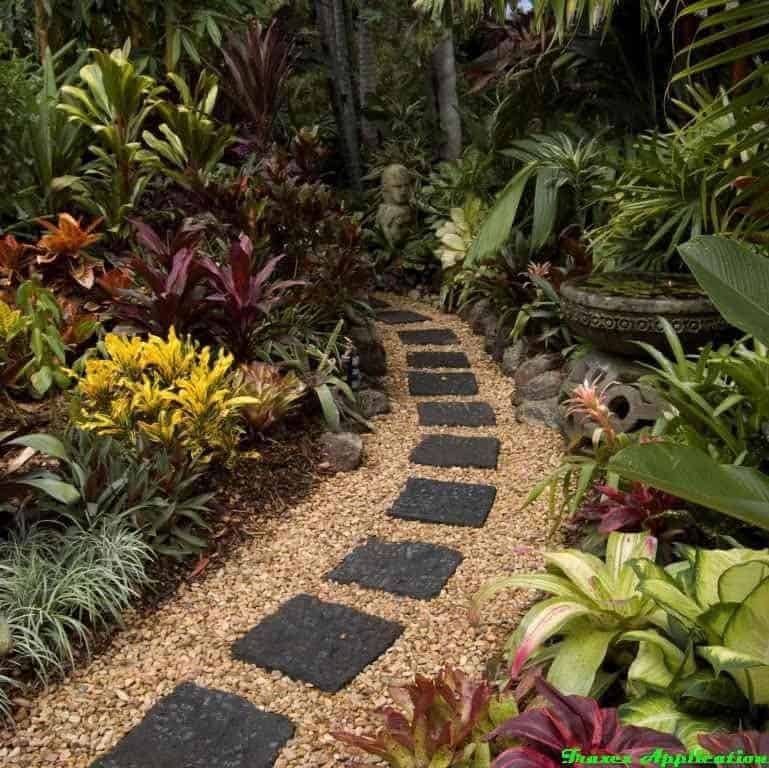 Brown Gravel And Graphite Stepping Stones