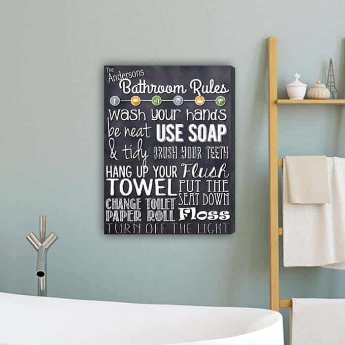 Personalized Bathroom Rules Sign