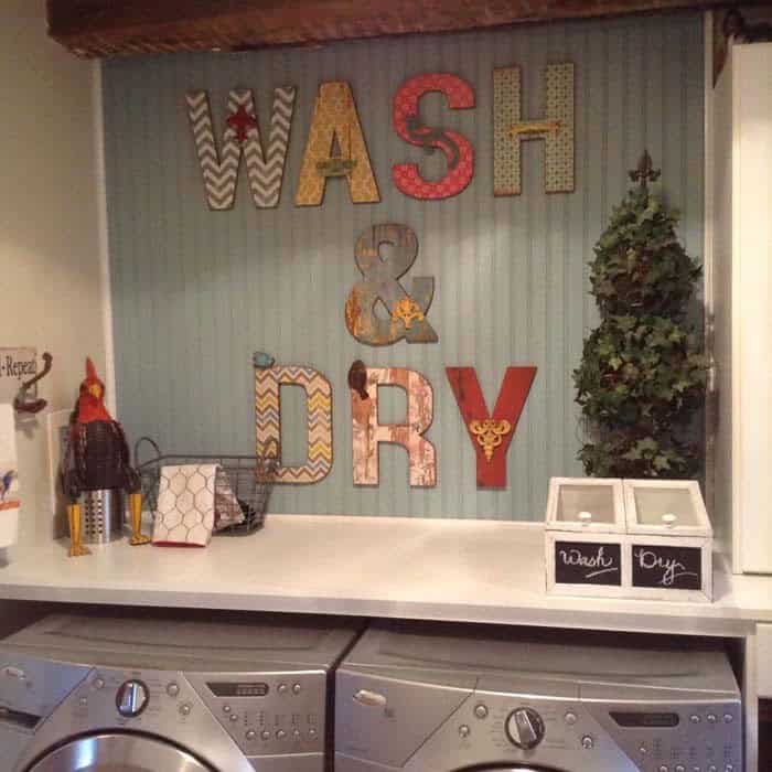 Upgrade Your Laundry Room with a Funky Letter Sign