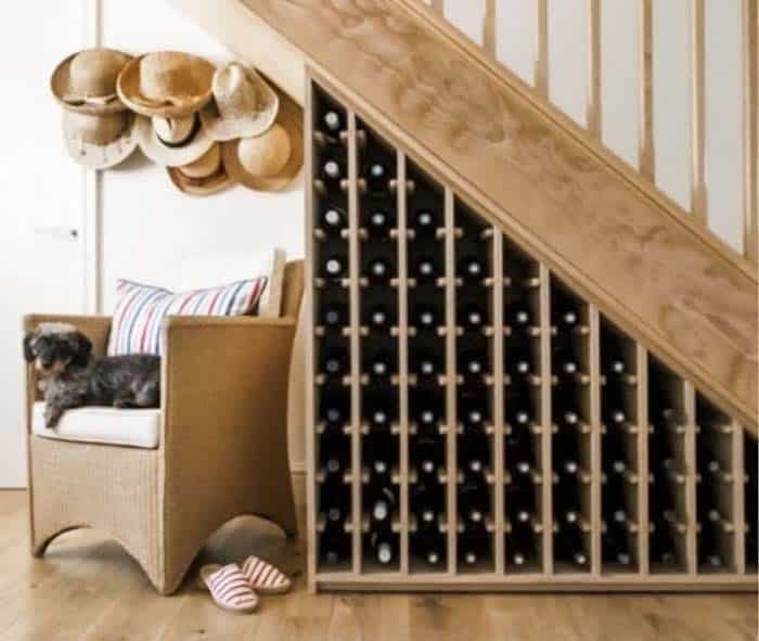 Use Under Stair Space For Wine Collection