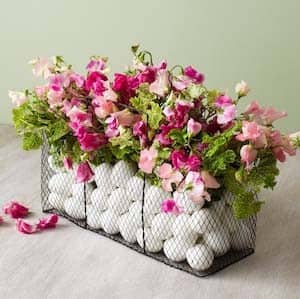 Hard-Boiled Egg Basket with Pink Flowers