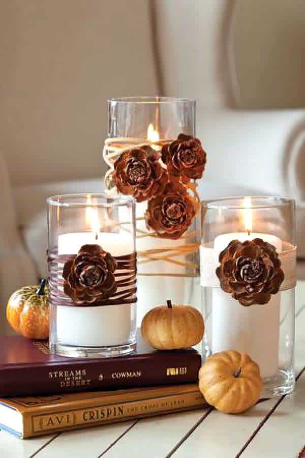 Update Your Jar Luminaries with Rustic Brown Fall Flowers