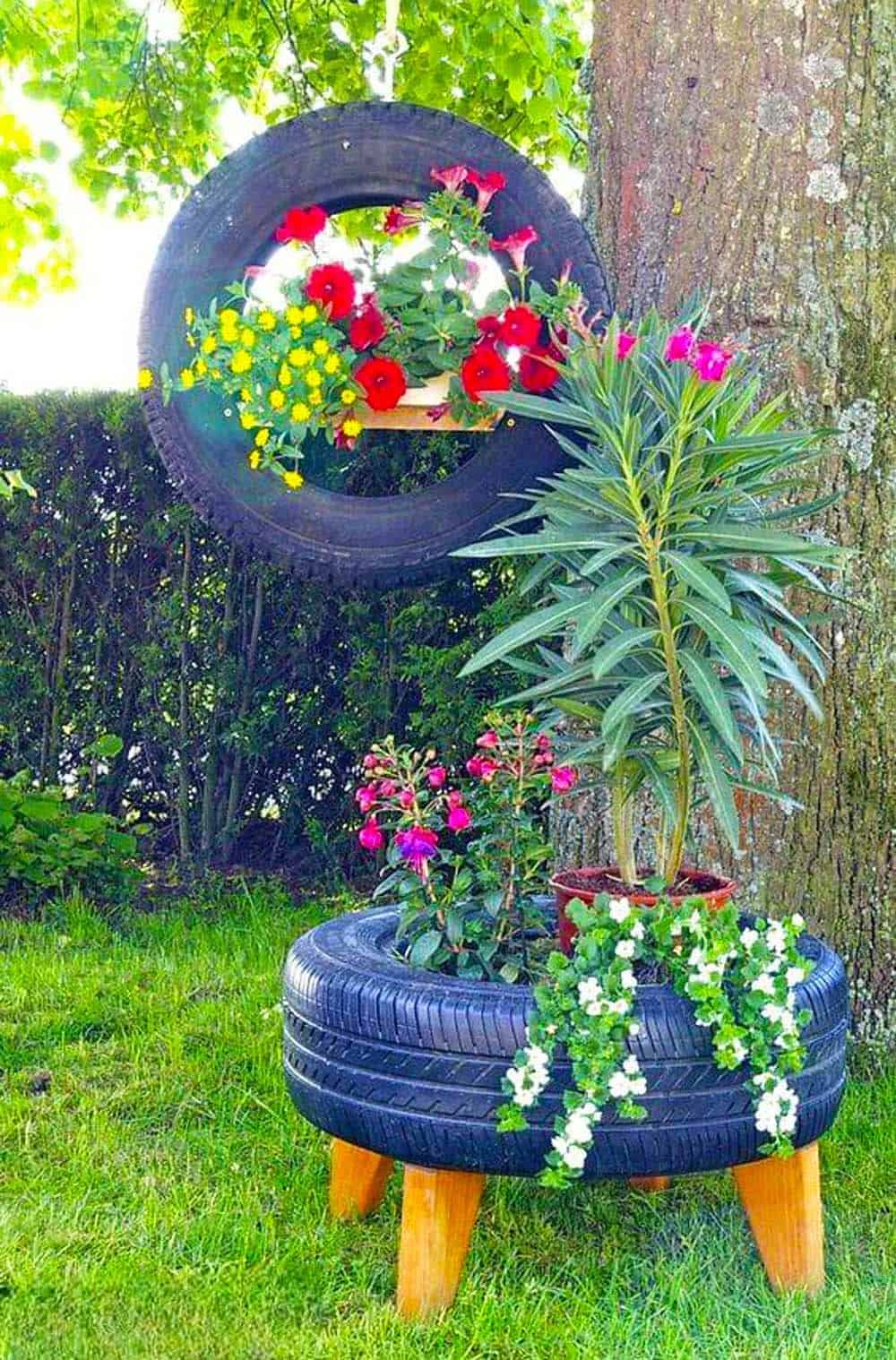 Upcycled Tire Planters