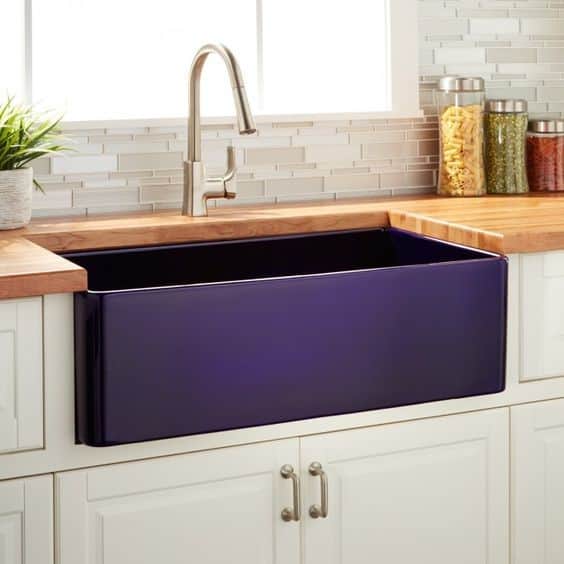 Make a Bold Statement with a Sapphire Blue Apron Sink