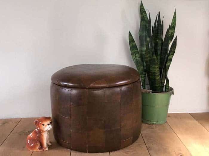 Leather Ottoman Hidden Storage Solution