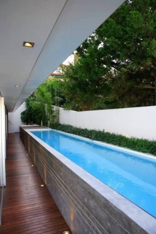 Narrow Lap Pool Makes Use Of Small Space