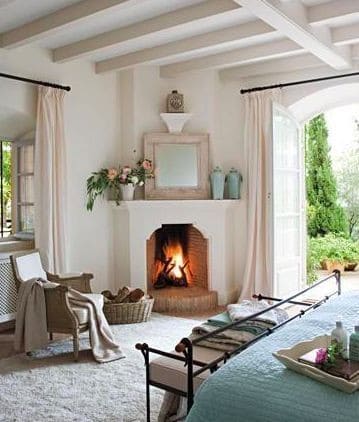 Add Character and Texture to a Room with a Corner Fireplace