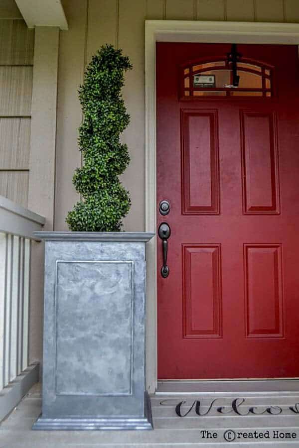 Elegant Metal Hued Topiary Planter