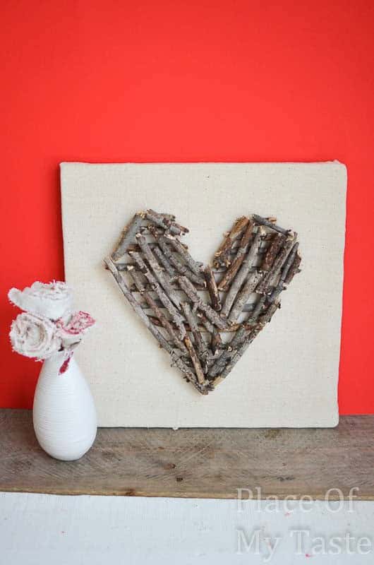 Glue Sticks in a Heart Shape on Canvas