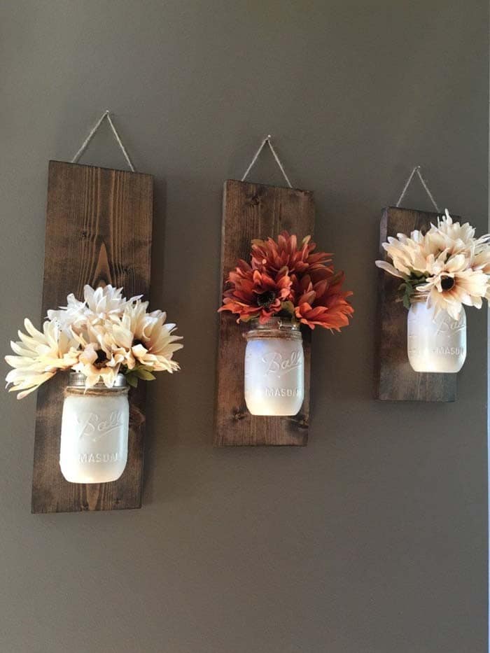 Upcycled Mason Jar Wall Décor