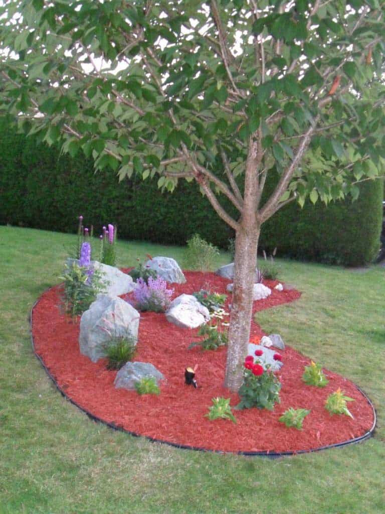 Garden Island With Mulch