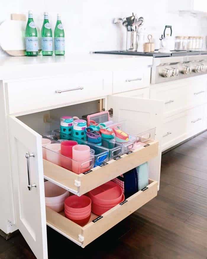 Organize Children’s Dishes Within Reach