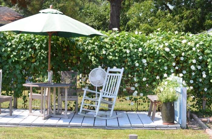 Build an Enjoyable Outdoor Nook on a White Wooden Deck