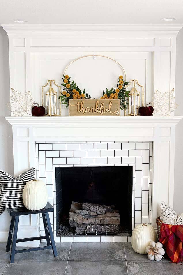 Show Gratitude with an Elegant Fireplace Mantel Decor