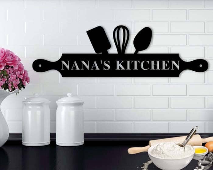 Personalized Kitchen Utensils Sign