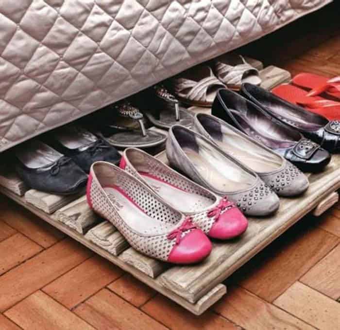 Get Organized with an Under Bed Sliding Shoe Rack