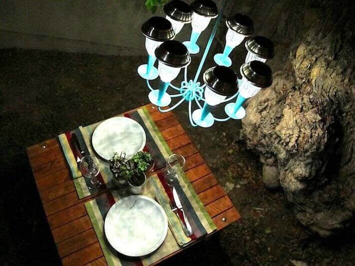 Solar Chandelier Adds Flair to Outdoor Dining