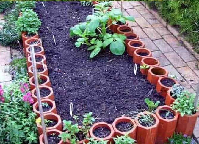 Interesting Garden Design With Old Brick Pavers