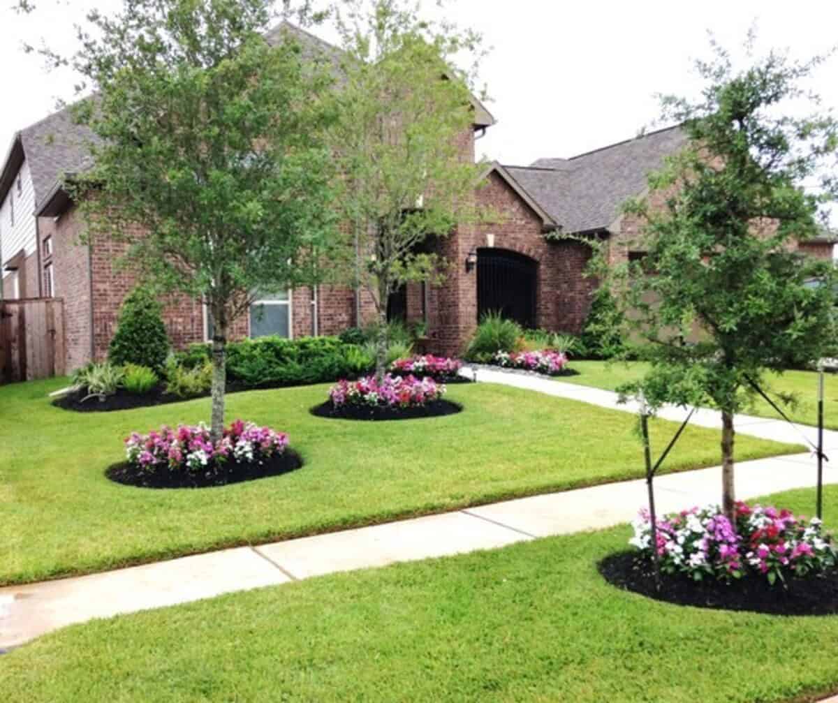 Flower Beds Around Trees Without Edging