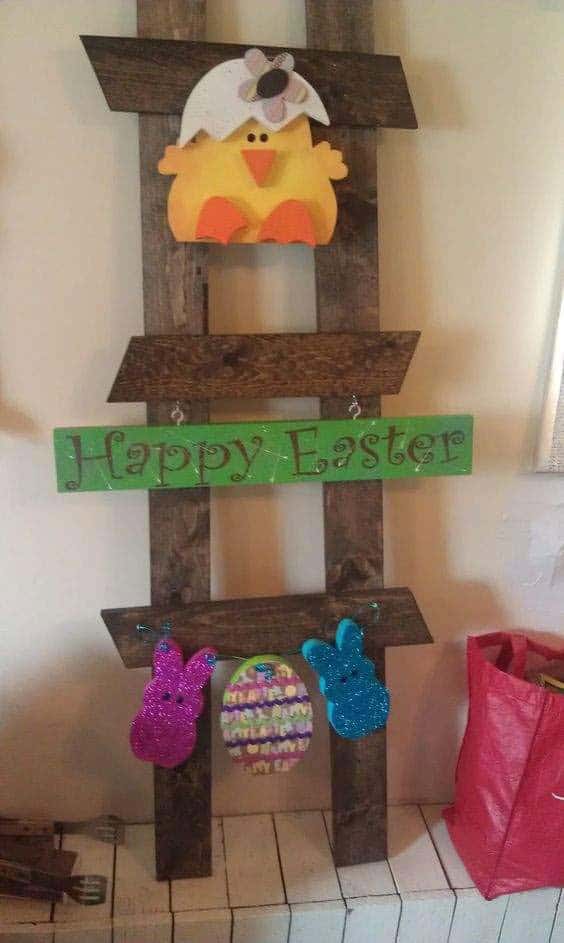 Transform a Ladder with Easter Decor Pieces