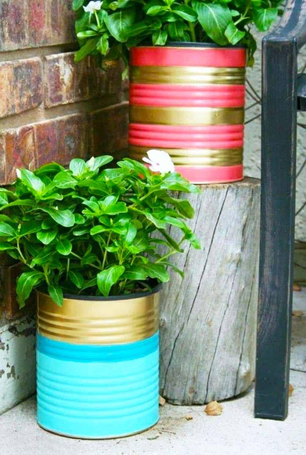 Colorful Tin Planters