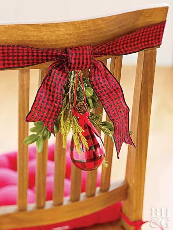 Enhance Your Dining Chairs with Red Bows