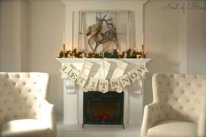 Add an Artistic and Rustic Reindeer to Your Mantel