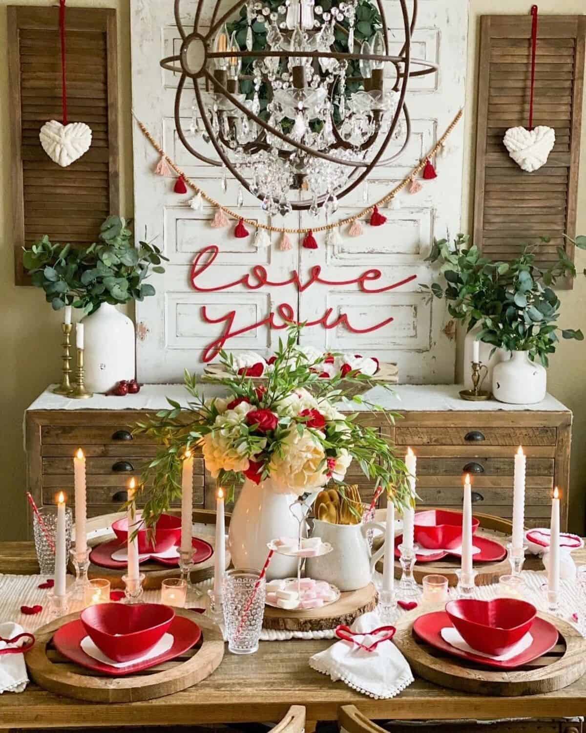 Red And White Centerpiece Idea