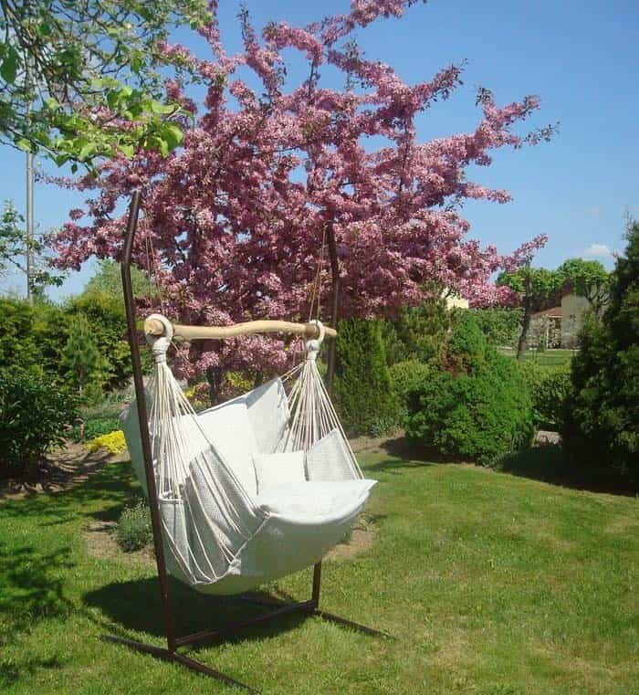 Relaxing Reading Nook with a Cushioned Hammock