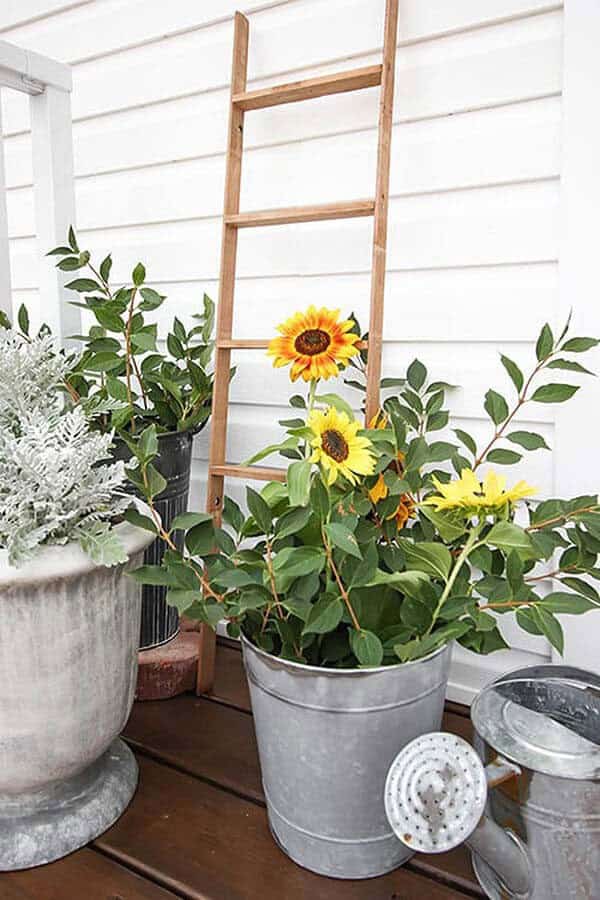 Make a Rustic Backyard with a DIY Ladder Planter