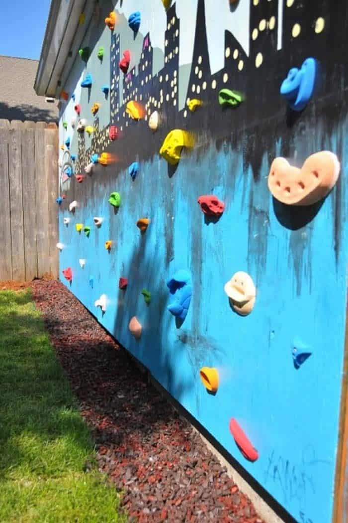 Colorful Mural Rock Climbing Wall