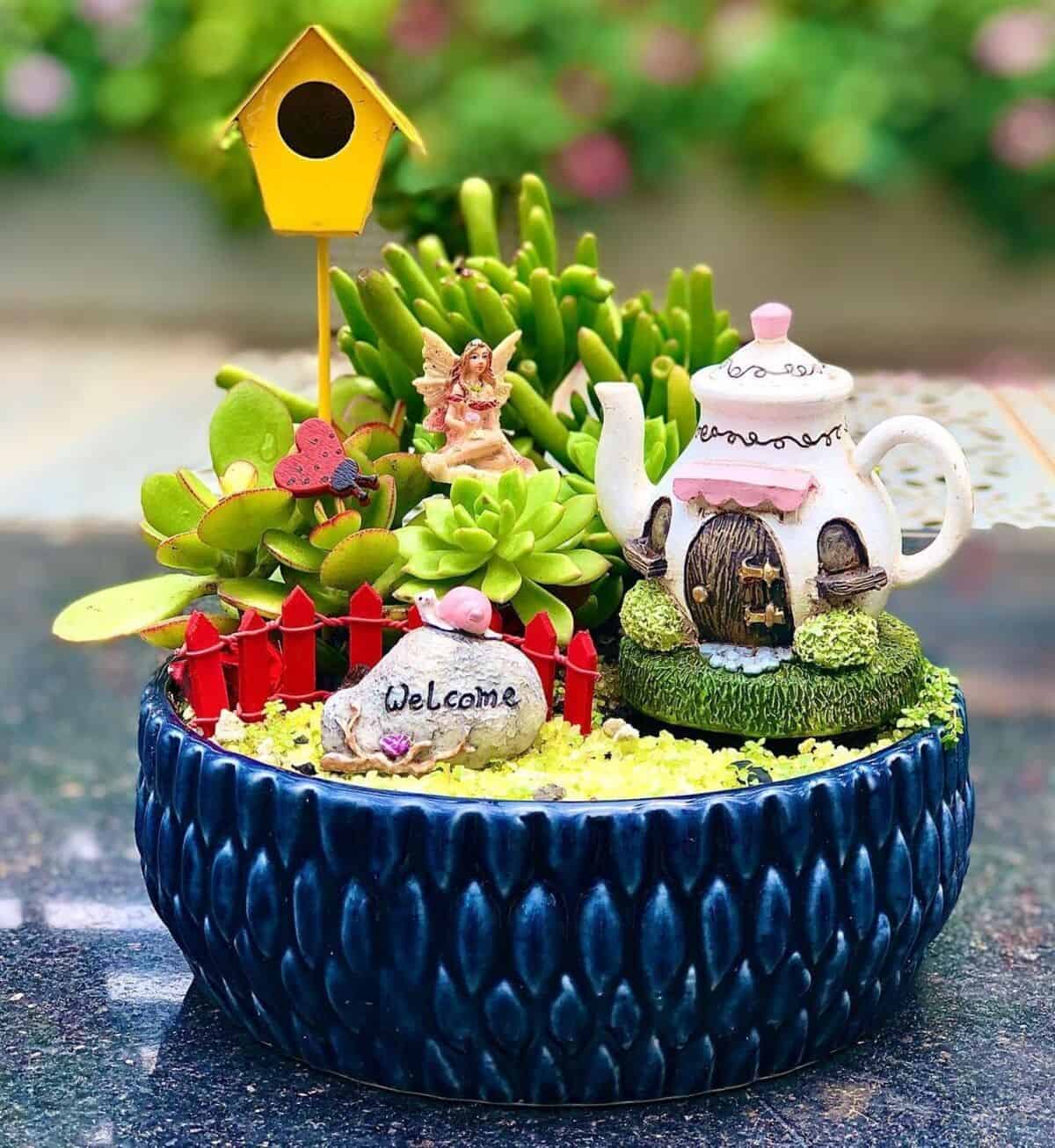 Ceramic Bowl Fairy Garden