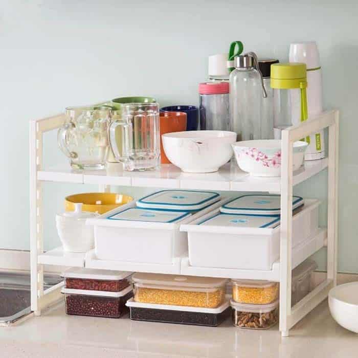 Cabinet Organizer Rack with Removable Shelves