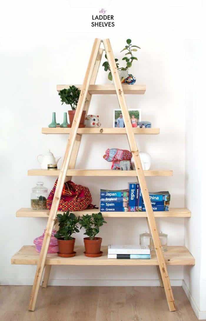 A-Frame Ladder Bookshelf Is Fast DIY Project