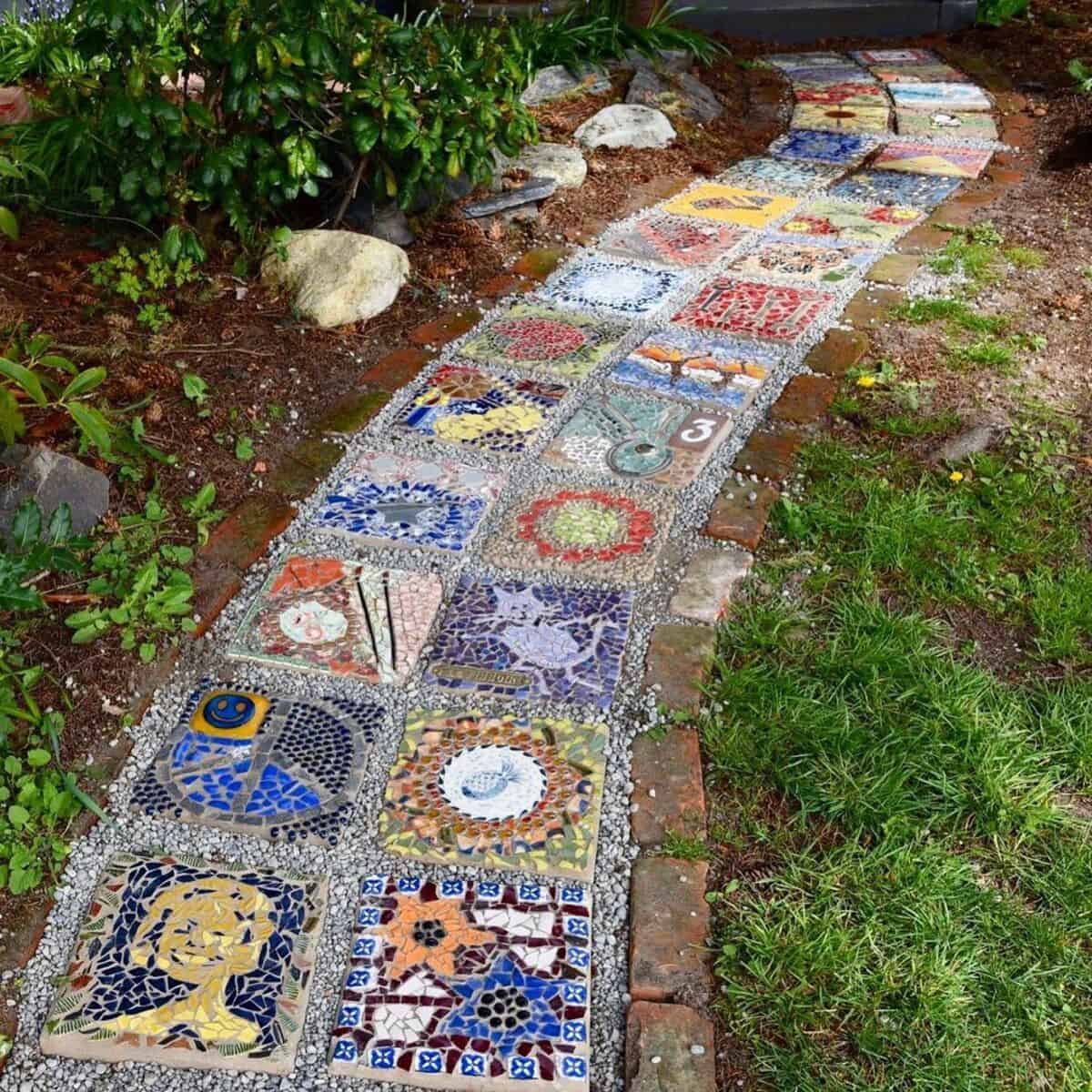 Mosaic In Tile Sections