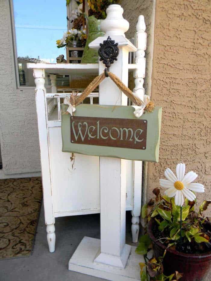 White Standing Signpost