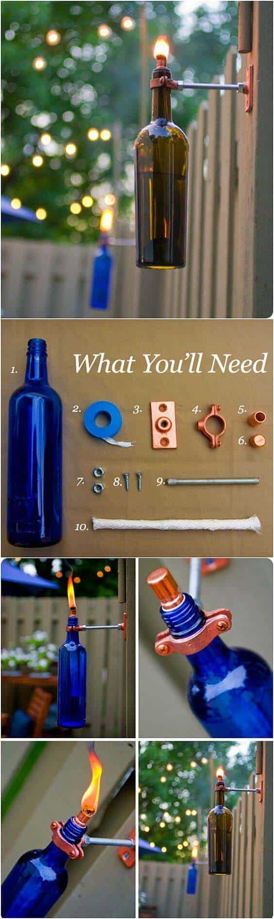 DIY Wine Bottle Torches