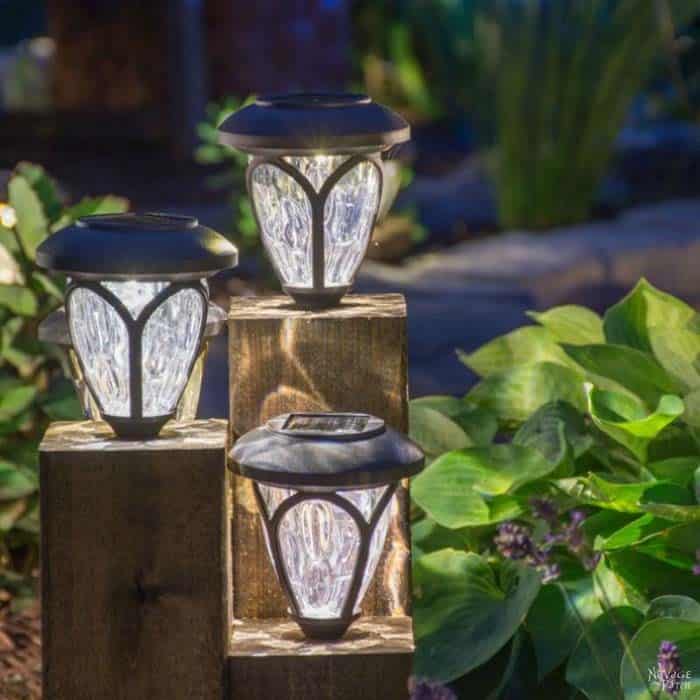 DIY Cedar Cube Landscape Lights for Outdoor Lighting