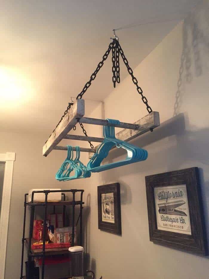 Hang Laundry Easily with a Repurposed Ladder Rack