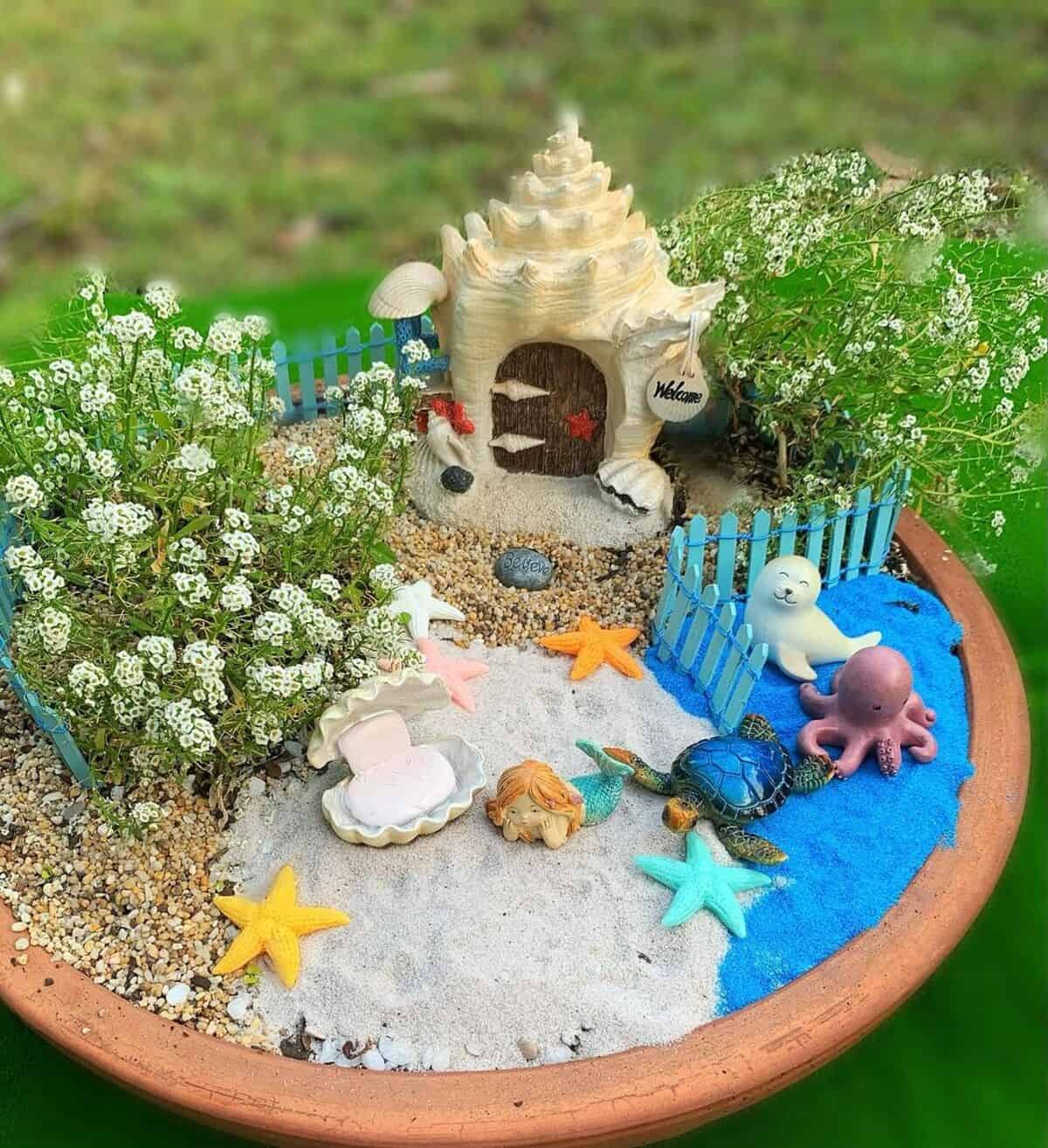 Fairy Garden With Seashells