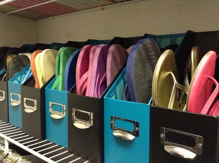 Repurpose File Organizers into Stylish Shoe Boxes