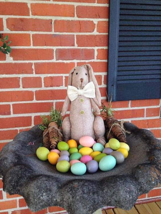 Create an Easter-Themed Bird Bath on Your Porch