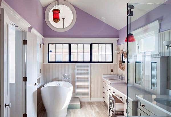 Bring a Roomy Feel to Your Bathroom with Purple