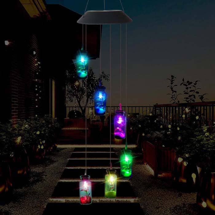 Solar Roses Illuminated Wind Chime