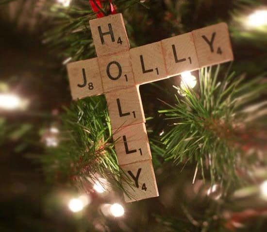 Personalize Your Christmas Tree with Scrabble Tiles