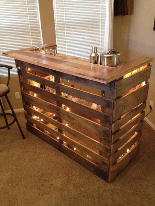 Create a Rustic Wine Bar with Repurposed Pallet Slats