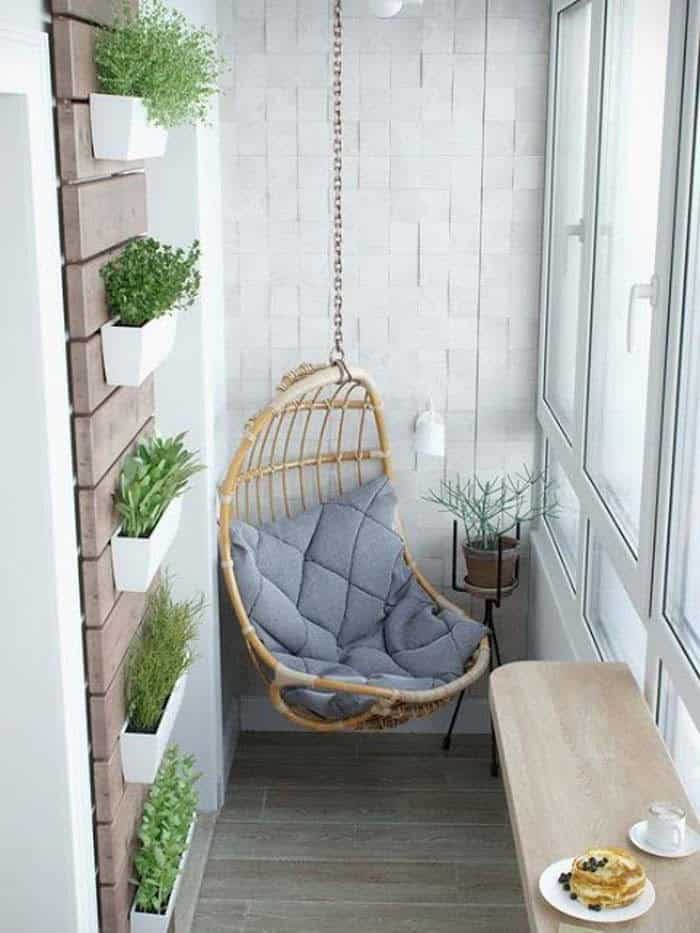 Accent Your Hanging Chair with Chic Vertical Planters