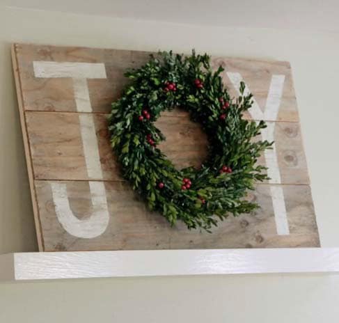 Complete Your Joy Sign with a Boxwood Wreath