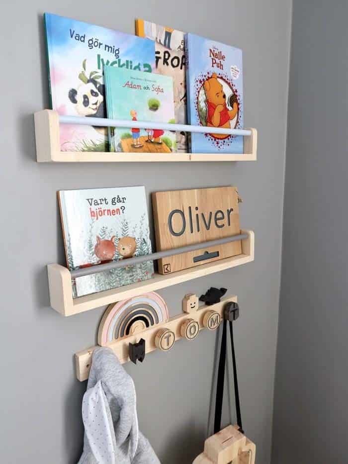 Hold Baby Books in Place With Dowels & Scrap Wood